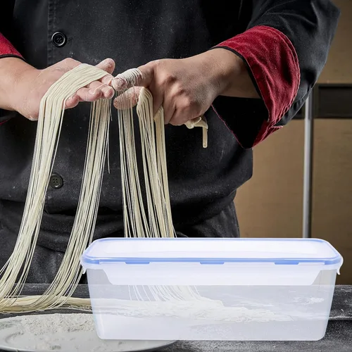 Vista 3 de Cabilock Caja de almacenamiento de fideos rectangular Recipientes de pasta grandes Tapa sellable para cocina