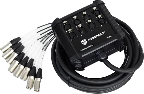 Vista 12 de PRORECK Cables Serpiente de Placa de Circuito de Envío XLR de Perfil Bajo de 12 Canales, Cable Divisor XLR para En Vivo, Grabación, Escenario