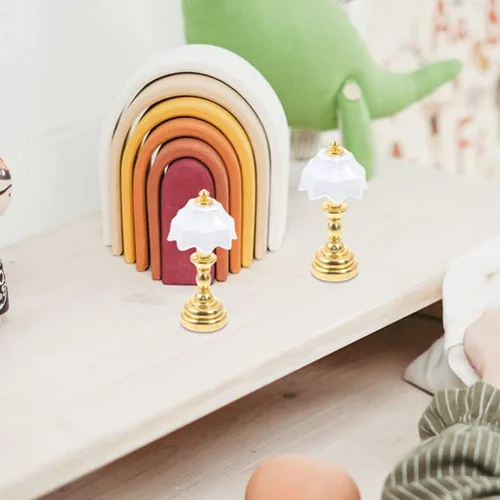 Vista 3 de Lámpara de escritorio LED, 2 piezas, lámpara de pie de mesa en miniatura, luz de mesita de noche, decoración de escritorio, accesorios de muebles