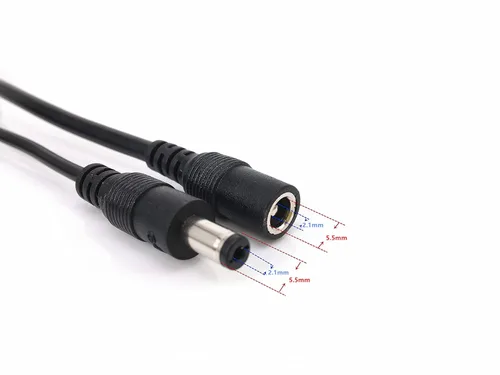 Vista 2 de Paquete de 2 cables divisor de fuente de alimentación CCTV CC de 0.217 in x 0.083 in negro 1 hembra a 2 machos