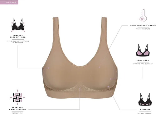 Vista 5 de Bali - Comfort Revolution - Brasier sin aros para mujer, brasier de cobertura completa estilo ComfortFlex Fit