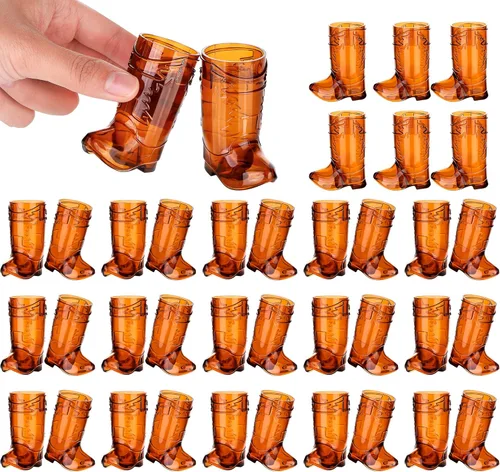 Durony 36 piezas de mini vasos de bota de vaquero 1 oz de plástico, vasos de vaquero occidental para decoraciones de fiesta de vaquero y vaquera,