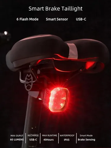 Vista 3 de VANSPARK CL1200 - Luces de bicicleta de 1200 lúmenes, faro de bicicleta con corte de 1200 lúmenes, luces de bicicleta recargables USB-C, cuerpo