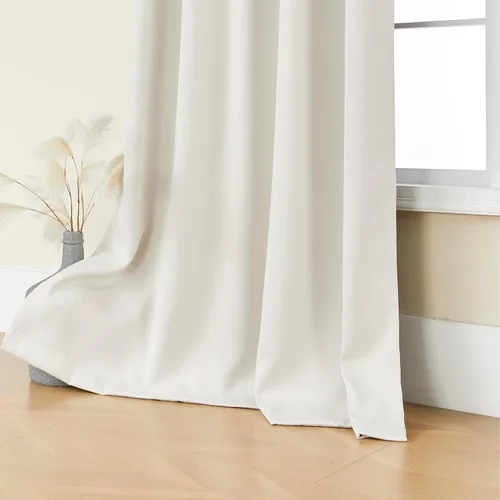 Vista 9 de SHINELAND Cortinas opacas de 102 pulgadas para sala de estar, cortinas opacas con pestaña trasera de 102 pulgadas de largo para dormitorio