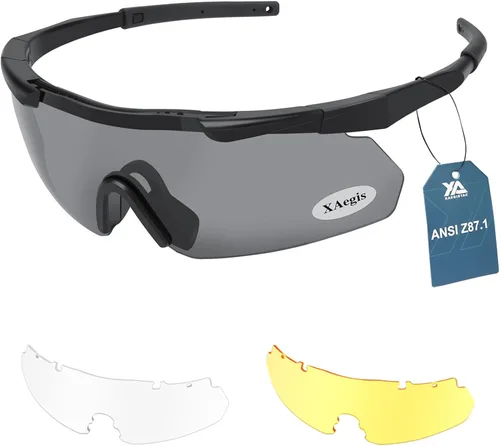 xaegistac - Lentes tácticos para exteriores, unisex, con tres lentes intercambiables