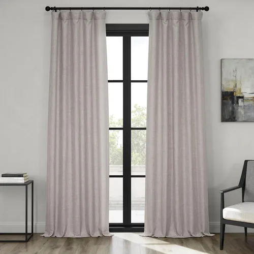 Vista 17 de HPD Half Price Drapes - Cortinas de lino sintético para sala de estar (1 panel) - 100 x 108 pulgadas - Cortinas texturizadas extra anchas