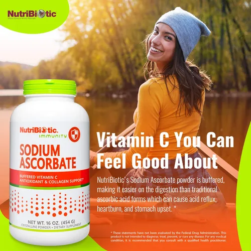 Vista 5 de NutriBiotic - Polvo de Vitamina C Tamponada con Ascorbato de Sodio, 16 Oz Vegano, No Ácido y Más Fácil de Digerir que el Ácido Ascórbico Apoyo