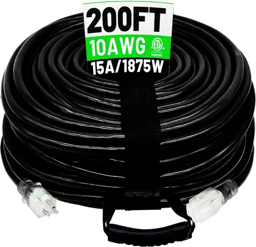 Vista 14 de POWGRN Cable de extensión para exteriores de 50 pies, 10 AWG, amarillo
