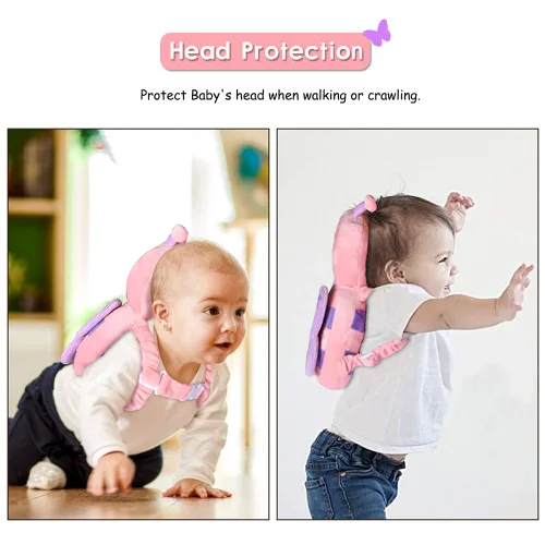 Vista 2 de Okydoky Protector de cabeza de bebé y rodilleras para gatear, almohadilla de seguridad para la cabeza de los niños pequeños, mochila ajustable