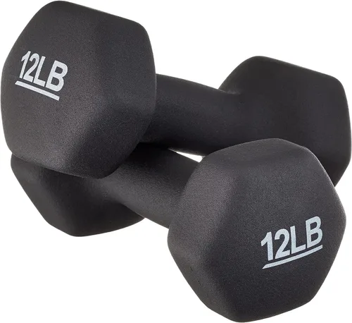 Vista 12 de Amazon Basics - Mancuerna de entrenamiento de fácil agarre, con revestimiento de neopreno, disponibles en varios juegos y pesos