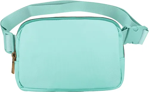 Vista 29 de VOROLO Riñonera para mujeres y hombres, bolsa cruzada, bolsa de cinturón con correa ajustable, Gris claro, Talla única