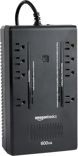 Vista 11 de Amazon Basics UPS - Protector contra sobretensiones y batería de reserva 400VA/255W, 6 tomacorrientes, fuente de alimentación ininterrumpida