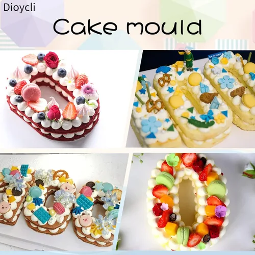 Vista 6 de Dioycli Moldes de silicona 3D para tartas con números para hornear, molde personalizado para cumpleaños, boda y aniversario, molde para pasteles