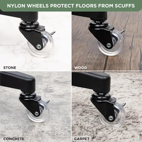 Vista 9 de Soporte rodante para árbol de Navidad para árboles artificiales de hasta 9 pies, base de soporte para árbol de Navidad resistente con ruedas y base