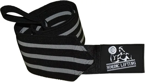 Vista 4 de Super Heavy-Duty Wrist Wraps, 24" Thumb Loop (1 Pair) - Nordic Lifting