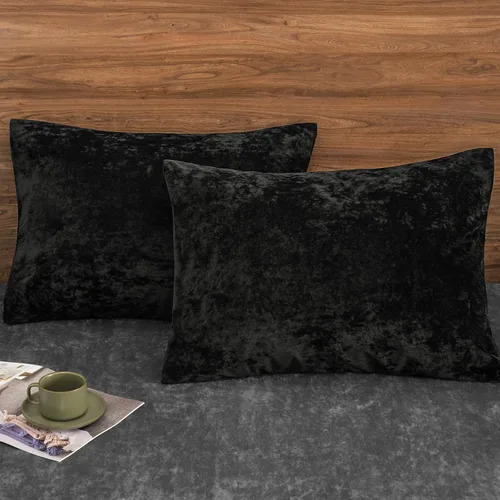 Vista 34 de PHF Fundas de almohada de terciopelo real, 24 x 24 pulgadas, sin rellenos, paquete de 2 fundas de cojín de color degradado, ultra suaves