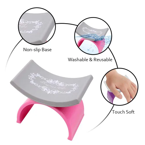 Vista 3 de Soporte de almohada para reposabrazos de uñas, soporte de cojín de mano para uñas, accesorios de arte de uñas, herramienta profesional de salón