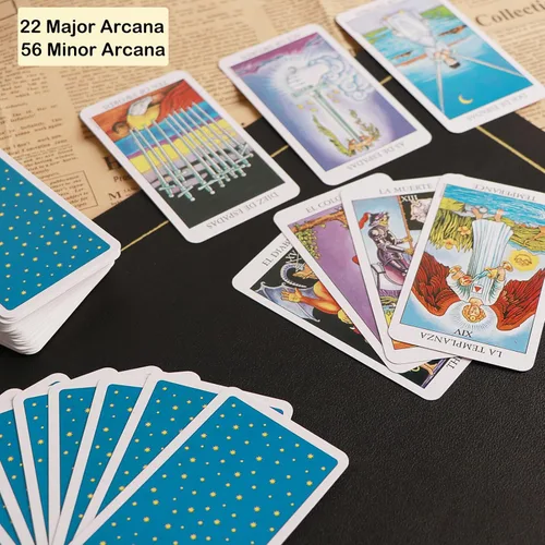 Vista 4 de Cartas de Tarot en Español: Cartas del Tarot Español, Cartas Originales del Tarot con Guía para Principiantes - Cartas de Tarot