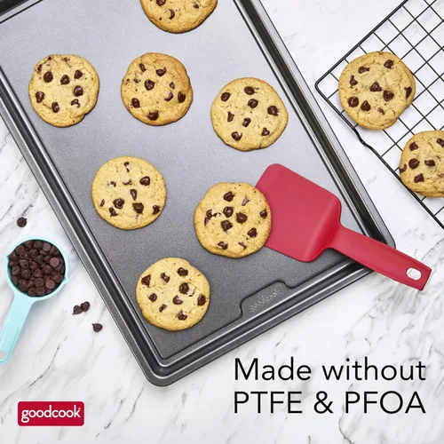 Vista 8 de GoodCook PRO - Bandeja grande para hornear, antiadherente, resistente a la deformación y a los arañazos, apta para lavavajillas, construcción