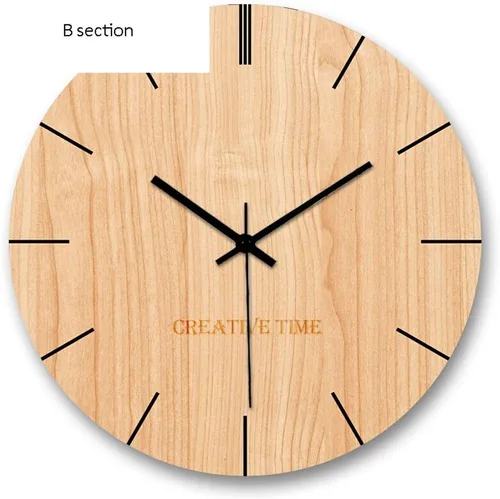 Vista 6 de Reloj de pared para sala de estar, reloj de pared de madera, reloj de cuarzo silencioso para el hogar, reloj de pared redondo para dormitorio Una