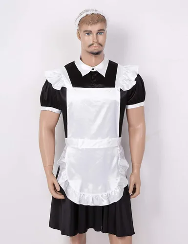 Vista 5 de Yartina Pijama de satén sedoso para hombre, ropa de dormir francesa