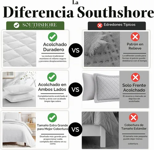 Vista 6 de Southshore Fine Living, Inc. - Juego de edredón extragrande, resistente a pelo de mascotas, con 2 fundas de almohada, tamaño matrimonial/Queen