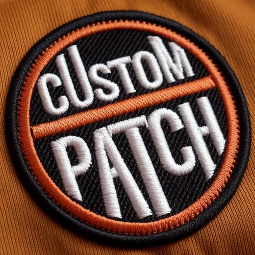 Vista 5 de Parches bordados con logotipo personalizado, cualquier forma de parche de planchar y coser con gancho y bucle, parches de logotipo con texto