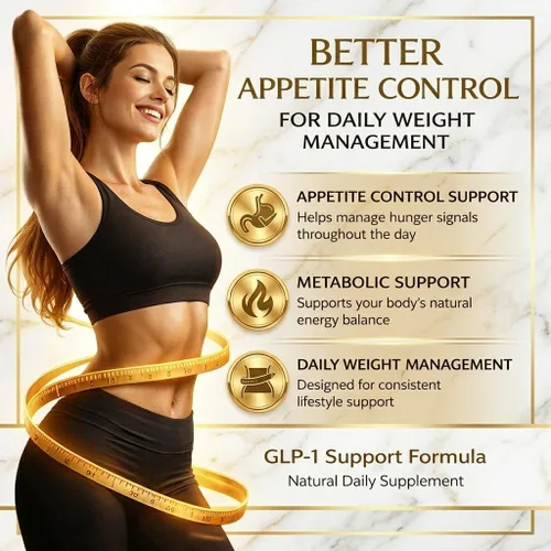Vista 2 de FLYLEAF Suplemento GLP-1 para el control del apetito, apoyo diario para el control de peso, con berberina HCl, Akkermansia y probióticos para ayudar