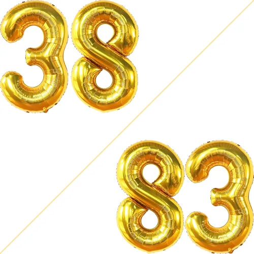 Vista 2 de KatchOn Globos dorados del número 38 de 40 pulgadas, decoraciones