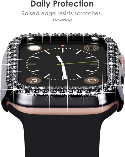 Vista 3 de NewWays Paquete de 2 fundas brillantes compatibles con Apple Watch de 1.496 pulgadas, Series 3, 2, 1, parachoques protector para iWatch Series 1/2/3