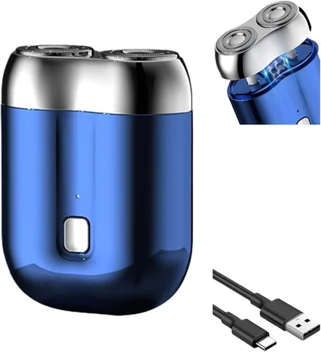 Mini afeitadora eléctrica de doble cabezal, modelo 2025, doble cabezal, afeitadora eléctrica, portátil, doble cabezal, lavable, recargable por USB,