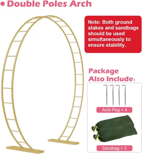 Vista 4 de Queension Arco de boda extragrande para ceremonia de 8.5 pies de ancho y 7.4 pies de alto para gran espacio, soporte de telón de fondo de arcos