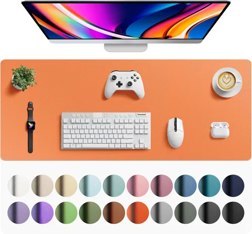 Vista 317 de Aothia Protector de escritorio de cuero, alfombrilla para mouse, alfombrilla de escritorio de oficina, 31.5 x 15.7 pulgadas, secante de escritorio