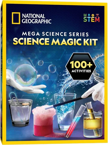 NATIONAL GEOGRAPHIC - Kit de ciencia mágica para niños con más de 100 experimentos únicos y trucos de magia, juego de química y proyecto STEM, un