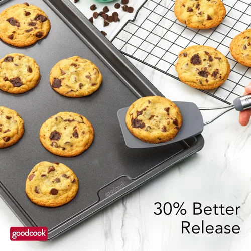 Vista 7 de GoodCook PRO - Bandeja grande para hornear, antiadherente, resistente a la deformación y a los arañazos, apta para lavavajillas, construcción