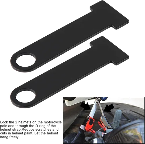 Vista 6 de Cerradura de casco, anillo de acero para casco, correa de anillo en D, bloqueo de acero inoxidable para motocicleta, ajuste universal