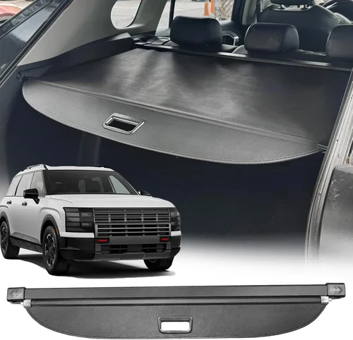 Vista 8 de Funda de carga compatible con accesorios Hyundai Palisaade 2026 (aspecto de fibra de carbono), cubierta retráctil para maletero, pantalla