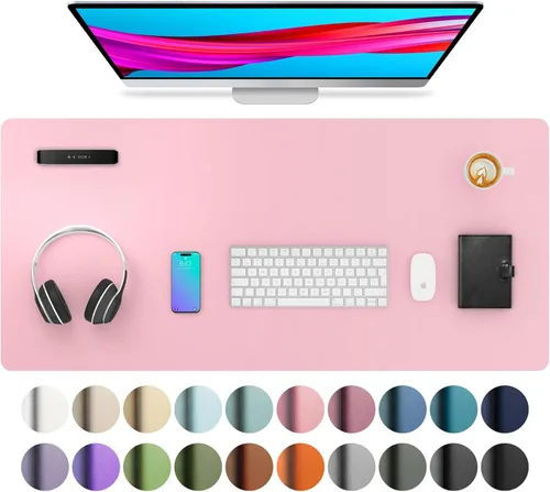 Vista 536 de Aothia Protector de escritorio de cuero, alfombrilla para mouse, alfombrilla de escritorio de oficina, 31.5 x 15.7 pulgadas, secante de escritorio