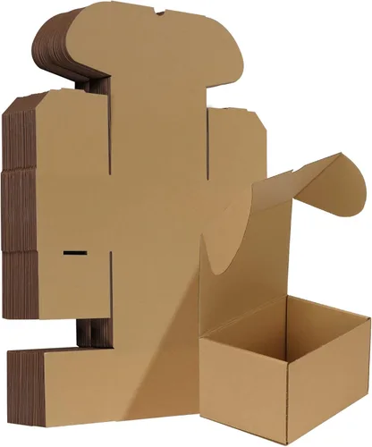 Vista 40 de HORLIMER - Juego de 50 cajas de envío de 4x3x2, caja de cartón corrugado marrón para embalaje de pequeñas empresas
