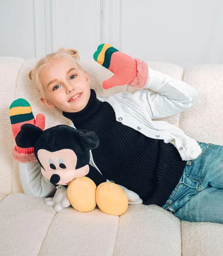 Vista 3 de Arctic Paw 3 pares de guantes de invierno con forro de sherpa para niños y niñas