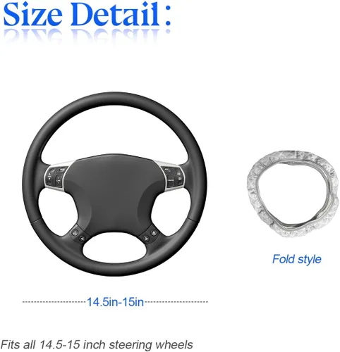 Vista 2 de Funda elástica para volante zipelo de 15 pulgadas, microfibra transpirable de seda de hielo, universal, antideslizante, para automóvil, cálida