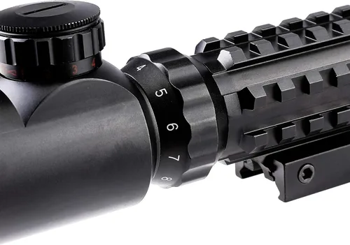 Vista 7 de PINTY Tactical Rifle Scope Combo: 3-9x32 3-9x40 4-12x50 4-16x50 Illuminated Optics, Red Dot Sight, Laser, RGB Rangefinder Riflescope for 20mm