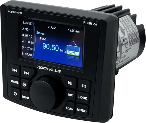 Vista 3 de Rockville RGHR-ZA - Receptor de medios digitales de 4 zonas, 72 W, control de aplicación Bluetooth, control remoto con cable, IP66 impermeable