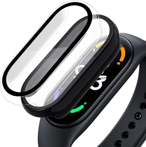 Vista 8 de [Paquete de 2] Funda con protector de pantalla de vidrio templado compatible con xiaomi Band 7, dureza 9H 360° Protección completa ultrafina funda