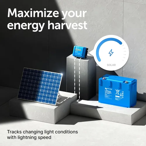 Vista 5 de Victron Energy BlueSolar MPPT Controlador de carga solar - Controladores de carga para paneles solares - 100V, 20 amperios, 48 voltios