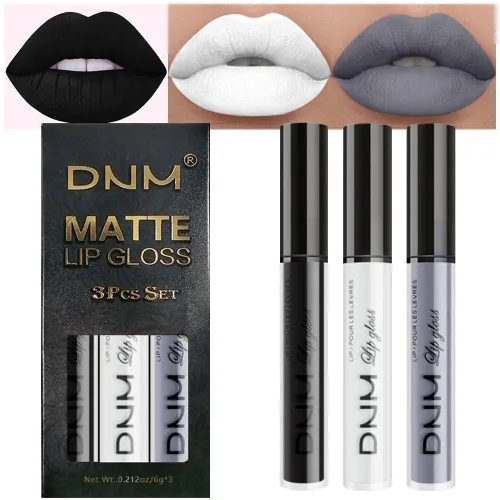 Vista 22 de evpct Juego de 3 lápices labiales líquidos color rojo oscuro, morado, ciruela, mate, para mujer, de larga duración, impermeable, azul sangre