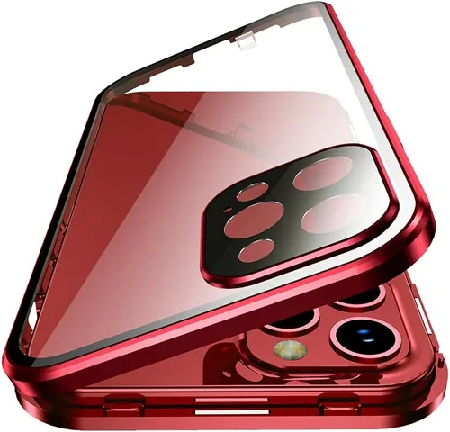Vista 10 de Funda Henghui magnética, con cierre, para iPhone 12 Pro Max, de vidrio, con protector de pantalla y cierre de seguridad para lente de cámara, cuerpo