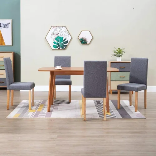 Vista 12 de Modern Dining Chairs Set of 2 Black Fabric Upholstered with Rubber Wood Frame for Kitchen Dining Room Farmhouse Decor