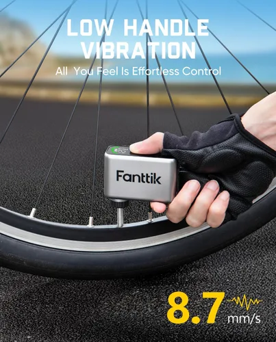 Vista 8 de Fanttik X10 Ace Tiny Mini bomba eléctrica para bicicleta, bomba de aire compacta de 120 PSI con válvula Presta y Schrader, bomba eléctrica