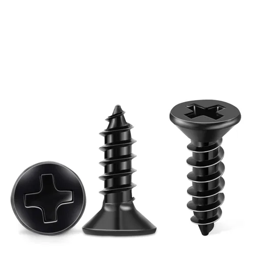 Vista 9 de 100 piezas de tornillos Phillips de cabeza plana de acero inoxidable 18-8 (A2) de 4 mm x 25 mm, tornillo de madera con recubrimiento negro de 4 mm x